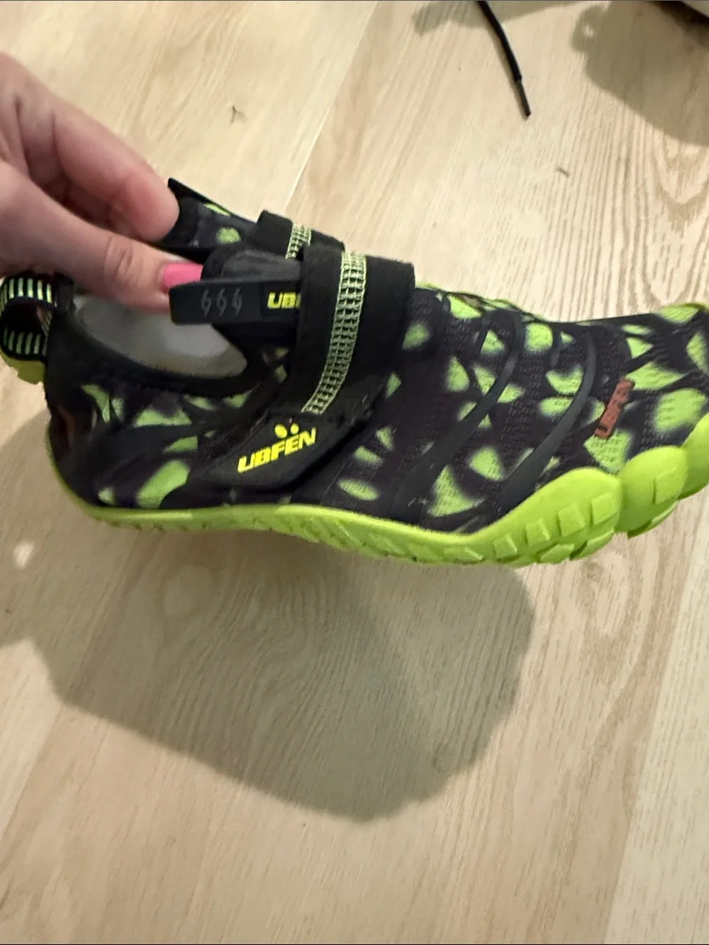 Kids' Neon Green and Black Water Shoes